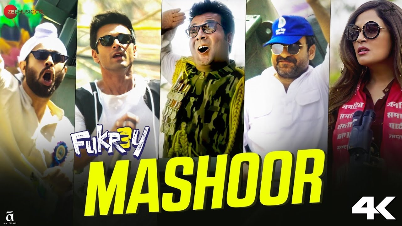 Mashoor Song Lyrics in Hindi and English – Fukrey 3